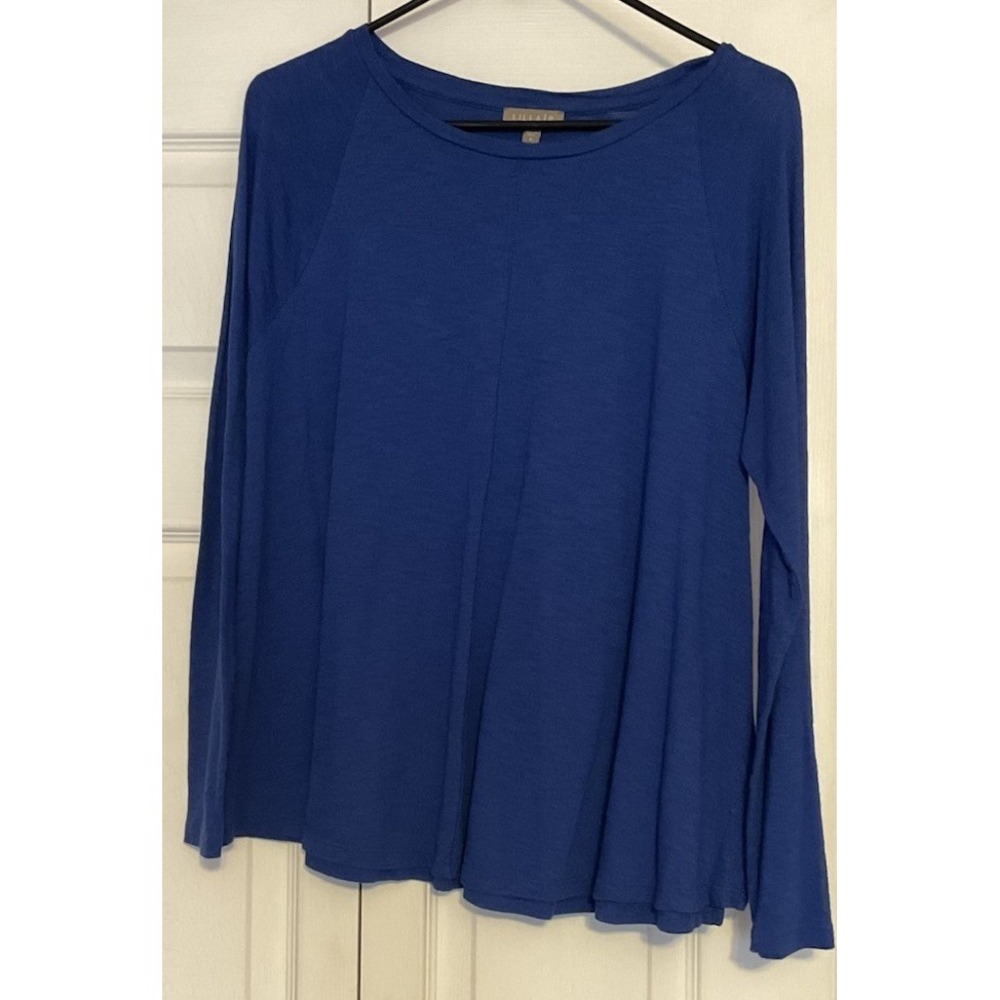 Lilla P‎ Blue Long Sleeve Crew Neck Shirt Top Size Small